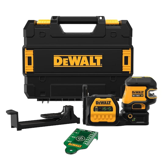 Dewalt 20V MAX* Cordless Cross Line Green Laser Kit DCLE34220GB