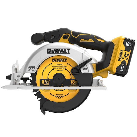 Dewalt 20V MAX* XR® 6-1/2 in. Brushless Cordless Circular Saw Kit DCS565P1
