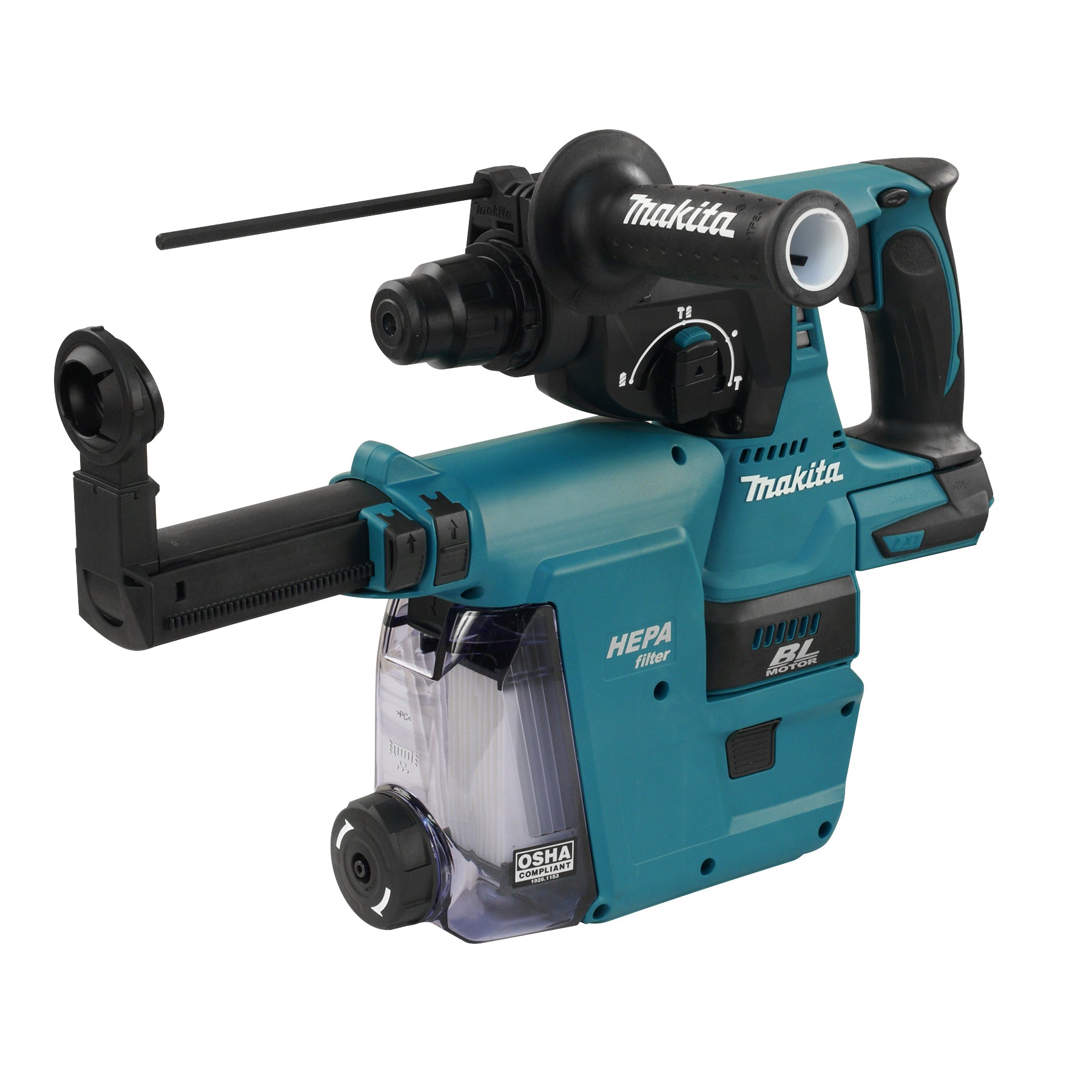 Makita Perforateur SDS-PLUS 15/16" LXT 18V Sans balais avec DX06, Nu DHR242ZWX