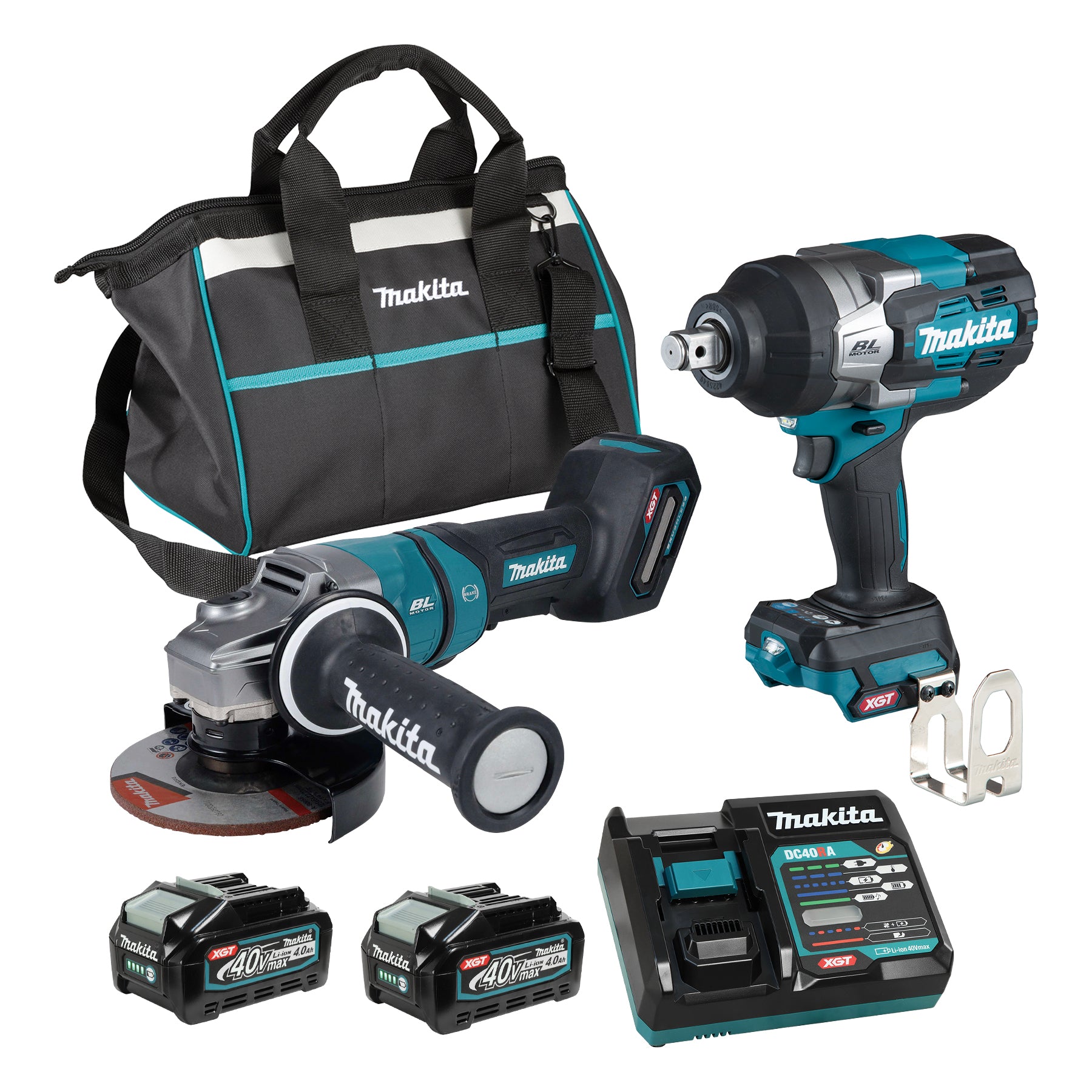 Makita Kit combiné 2 outils sans balais 40Vmax XGT, 4,0 Ah x2 DK0192G202