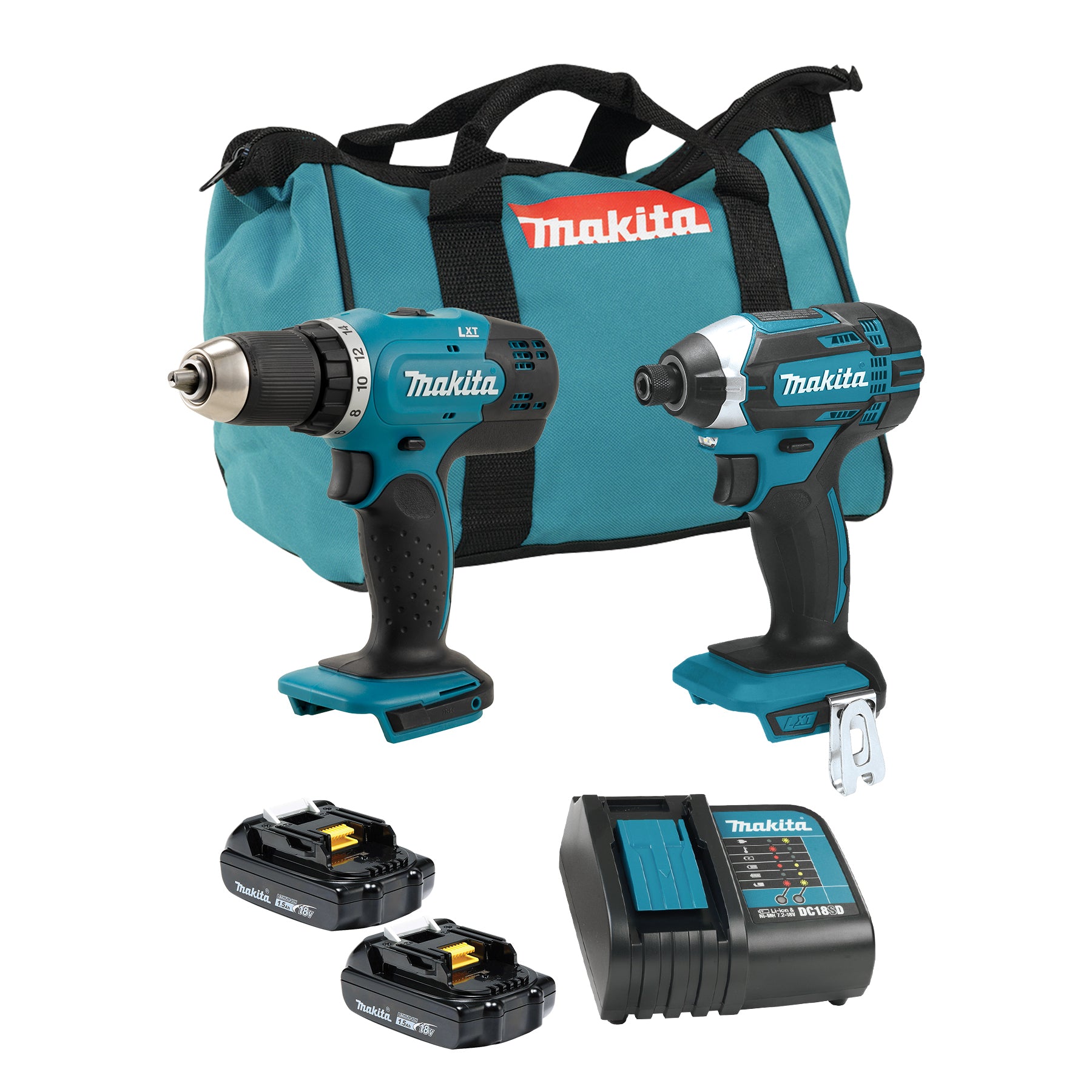 Makita 18V LXT 2 Tool Combo Kit, Compact x2 DLX2141Y02
