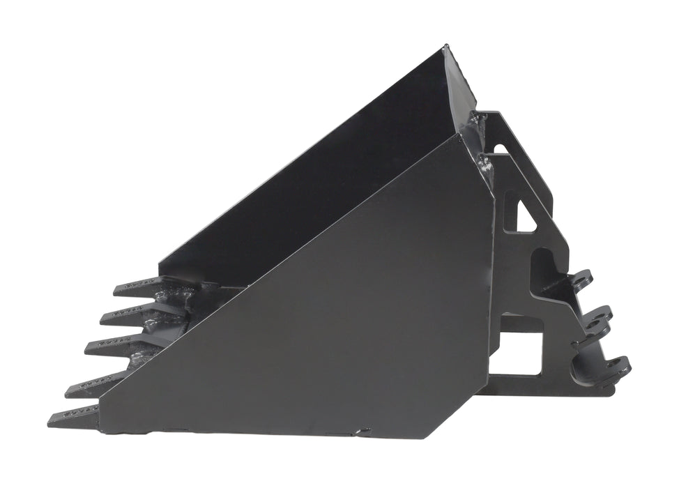Ducar 29" low-profile bucket with teeth, 80L, for DUESOSKID-30 stand-on skid steer DUALPBK-TH80L