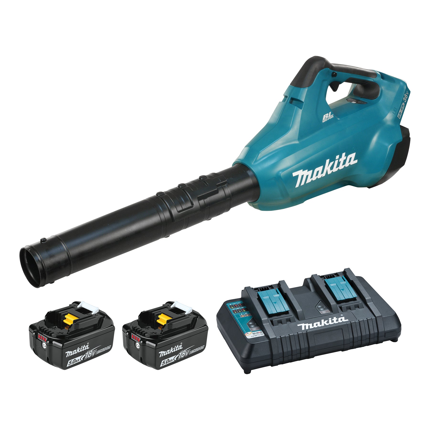 Makita 36V(18Vx2) LXT Brushless 473 CFM Blower, 5.0Ah x2Kit DUB362PT2