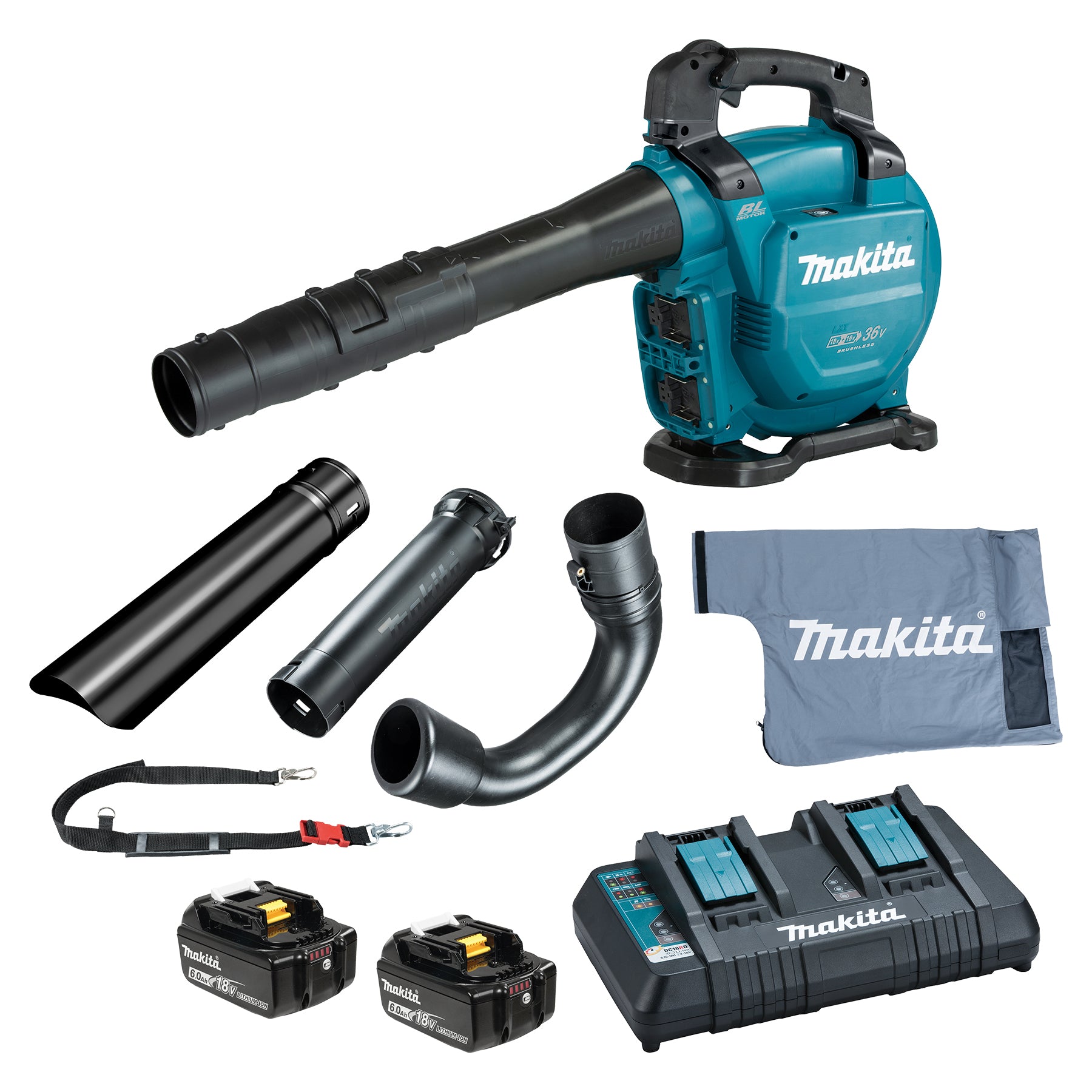 Makita 36V(18Vx2) LXT Brushless 473 CFM Blower w/Vacuum Kit, 6.0Ah x1Kit DUB363PG2V