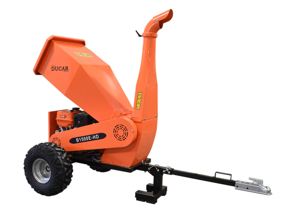 Ducar Broyeur à bois Heavy Duty 15 CV, moteur 420 cc, démarrage électrique DUEB1500E-HD