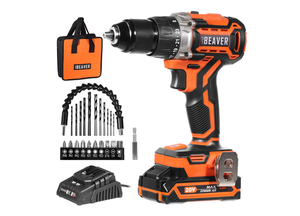 Ducar 1/2" Drill - 20V - 2Ah Battery, Accessories & Bag DUECD336