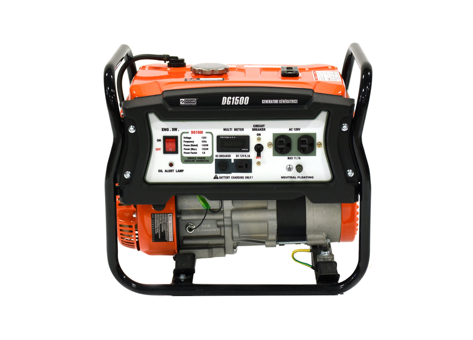 Ducar Groupe électrogène 1500W, 3,5 CV, essence DUEDG1500