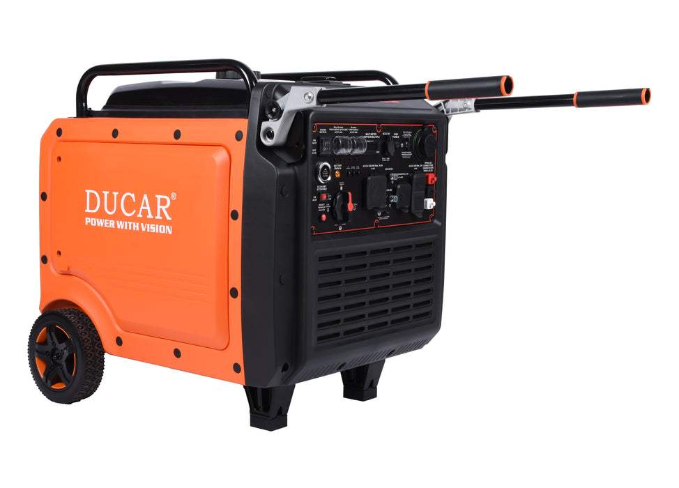 Ducar Groupe électrogène inverseur 8500W, 16 CV, démarrage à distance, tri-carburant (GPL / essence / gaz naturel) DUEDLNG8750ISR