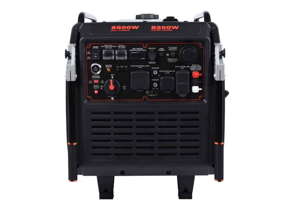 Ducar Groupe électrogène inverseur 8500W, 16 CV, démarrage à distance, tri-carburant (GPL / essence / gaz naturel) DUEDLNG8750ISR