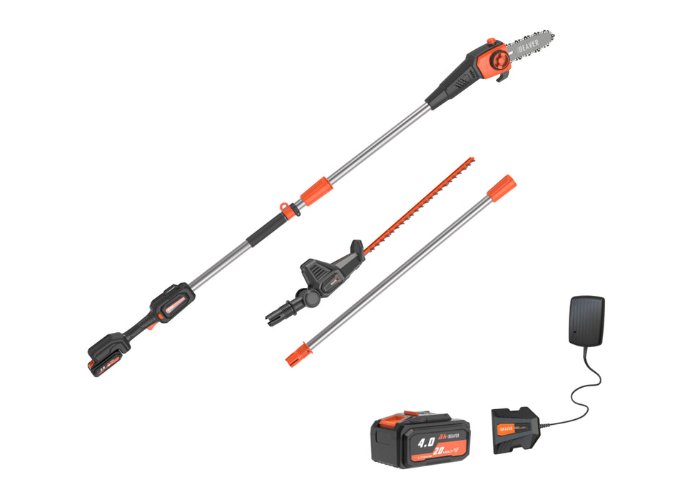 Ducar Scie sur perche / Taille-haie sur perche électrique 20V-4Ah DUEPSPHT-20V-4AH