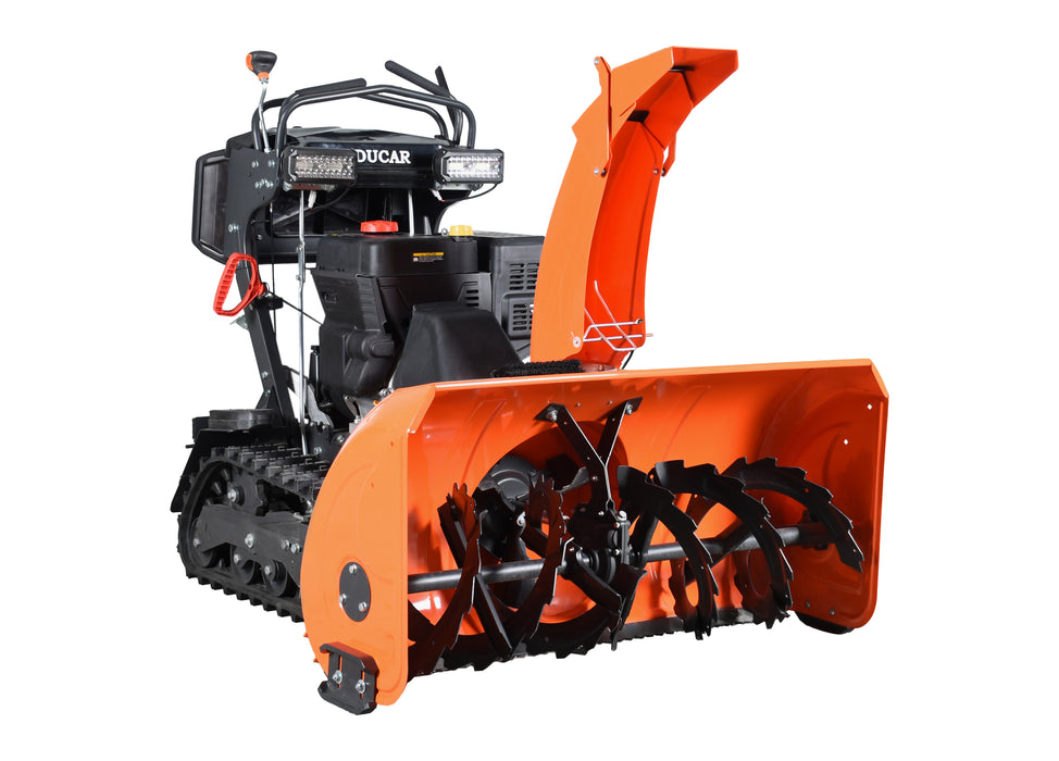 Ducar Souffleuse à neige sur plateforme, 42", 420 cc, chenilles, démarrage électrique 12V, éclairage LED (Disponible juin 2026) DUESBSO1542T