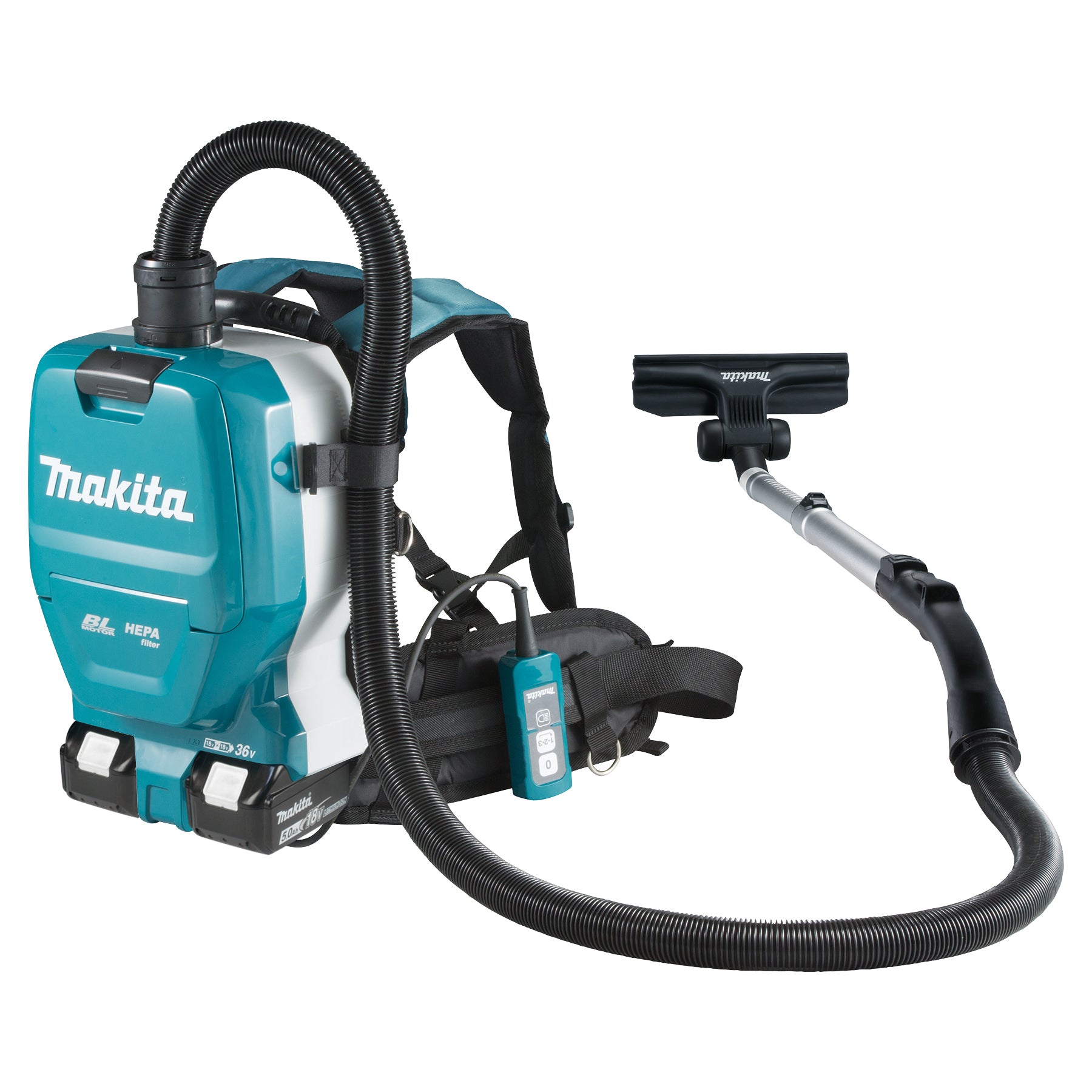 Makita 36V(18Vx2) LXT Brushless 2 L Backpack Vacuum Cleaner, 5.0Ah x2Kit DVC261TX11