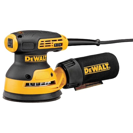 DeWalt Kit de Ponceuse Orbitale Aléatoire à Vitesse Variable 5" - Plateau à crochet et boucle DWE6423K