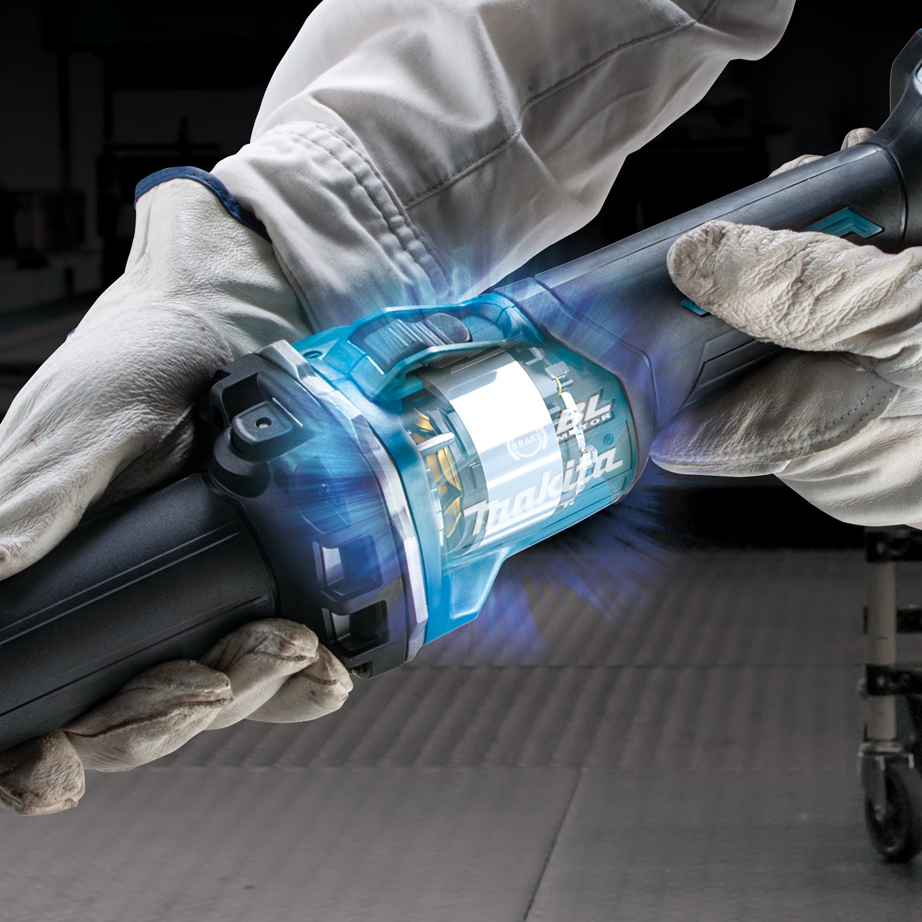 Makita Meuleuse droite 1/4" sans balais 40Vmax XGT avec interrupteur palette, outil seul GD002GZ