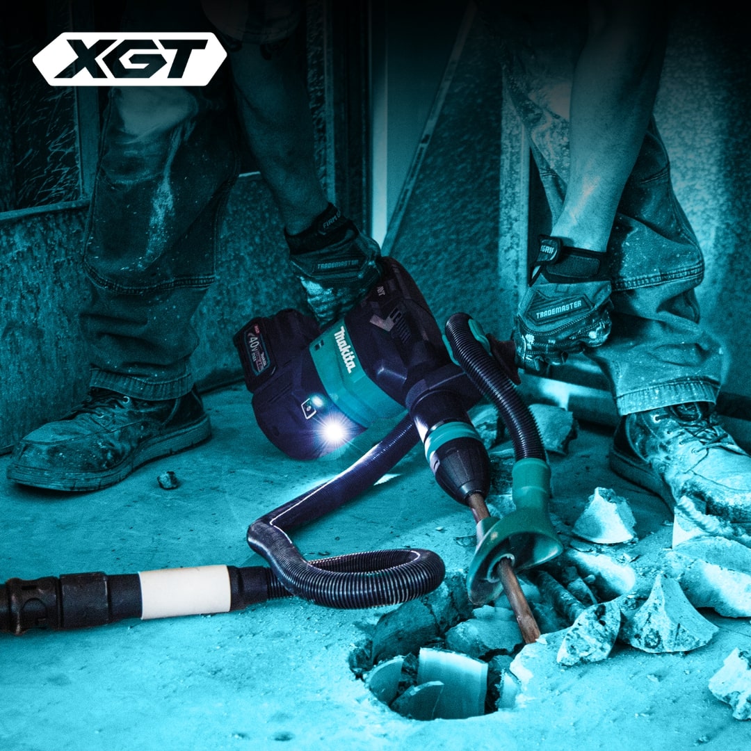 Makita Marteau démolisseur sans balais 40Vmax XGT SDS-MAX 13 lbs avec AWS, Kit avec 2 batteries 4.0Ah HM001GM202
