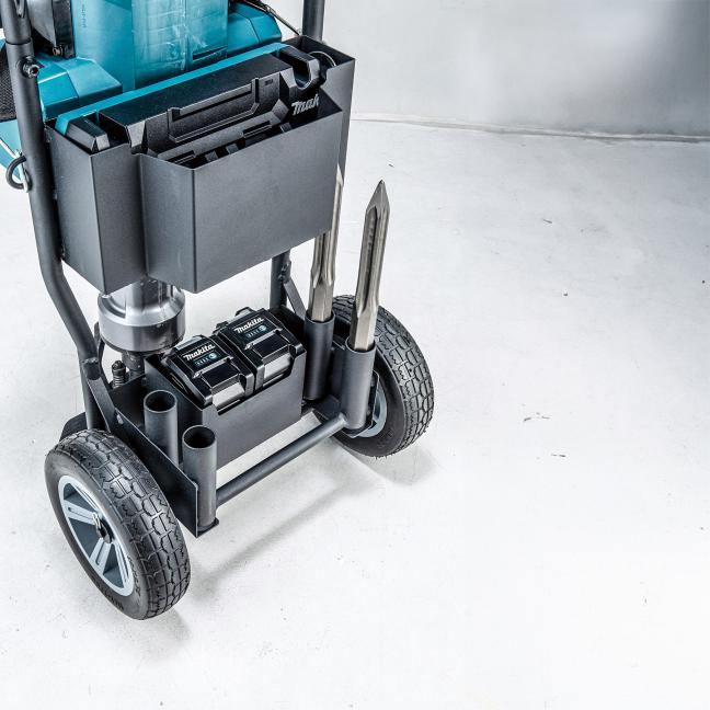 Makita Brise-béton sans balais 80V(40Vx2)max XGT 70 LBS, queue hexagonale 1-1/8" avec chariot, Kit avec 4 batteries 8.0Ah HM004GL401