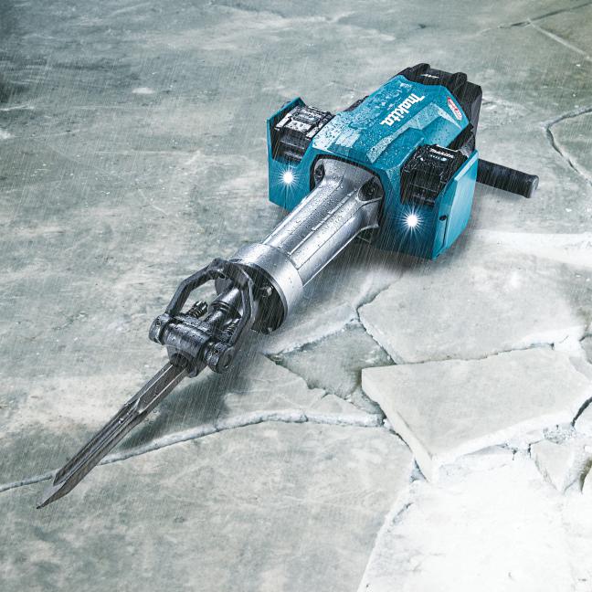 Makita Brise-béton sans balais 80V(40Vx2)max XGT 70 LBS, queue hexagonale 1-1/8" avec chariot, Kit avec 4 batteries 8.0Ah HM004GL401