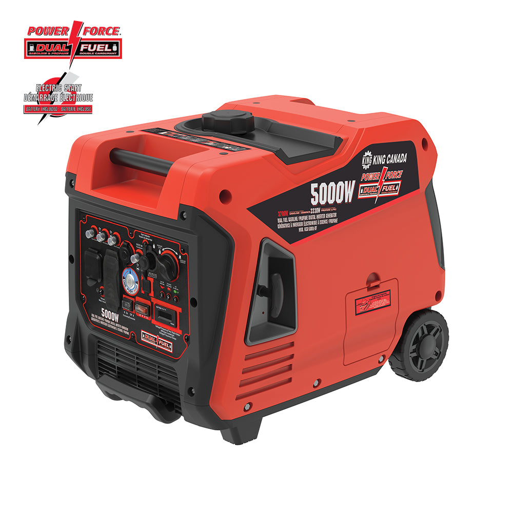King Canada 5000W GASOLINE/PROPANE INVERTER GENERATOR KCG-5000I-DF