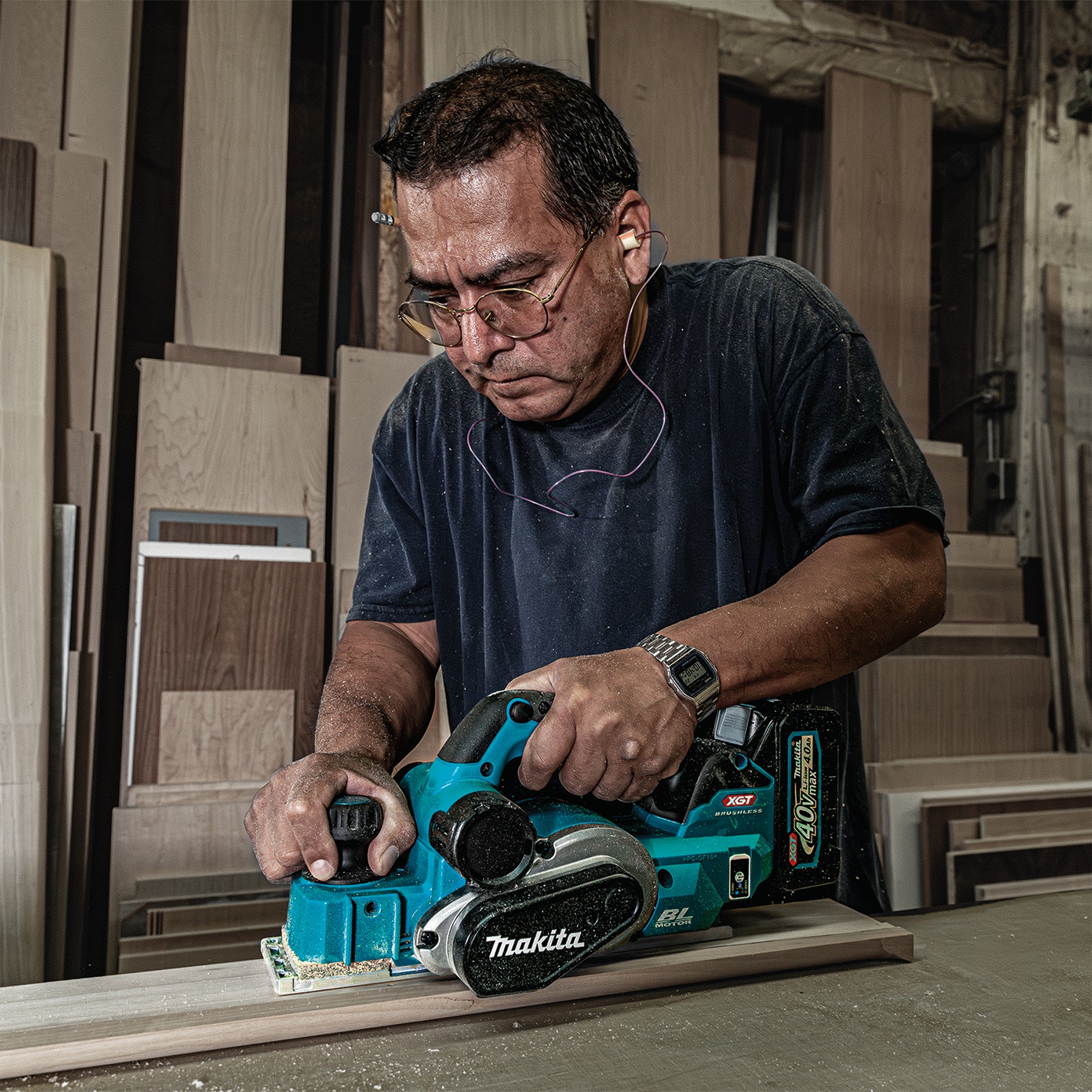 Makita 40Vmax XGT Brushless 3-1/4" Planer w/AWS, Tool Only KP001GZ