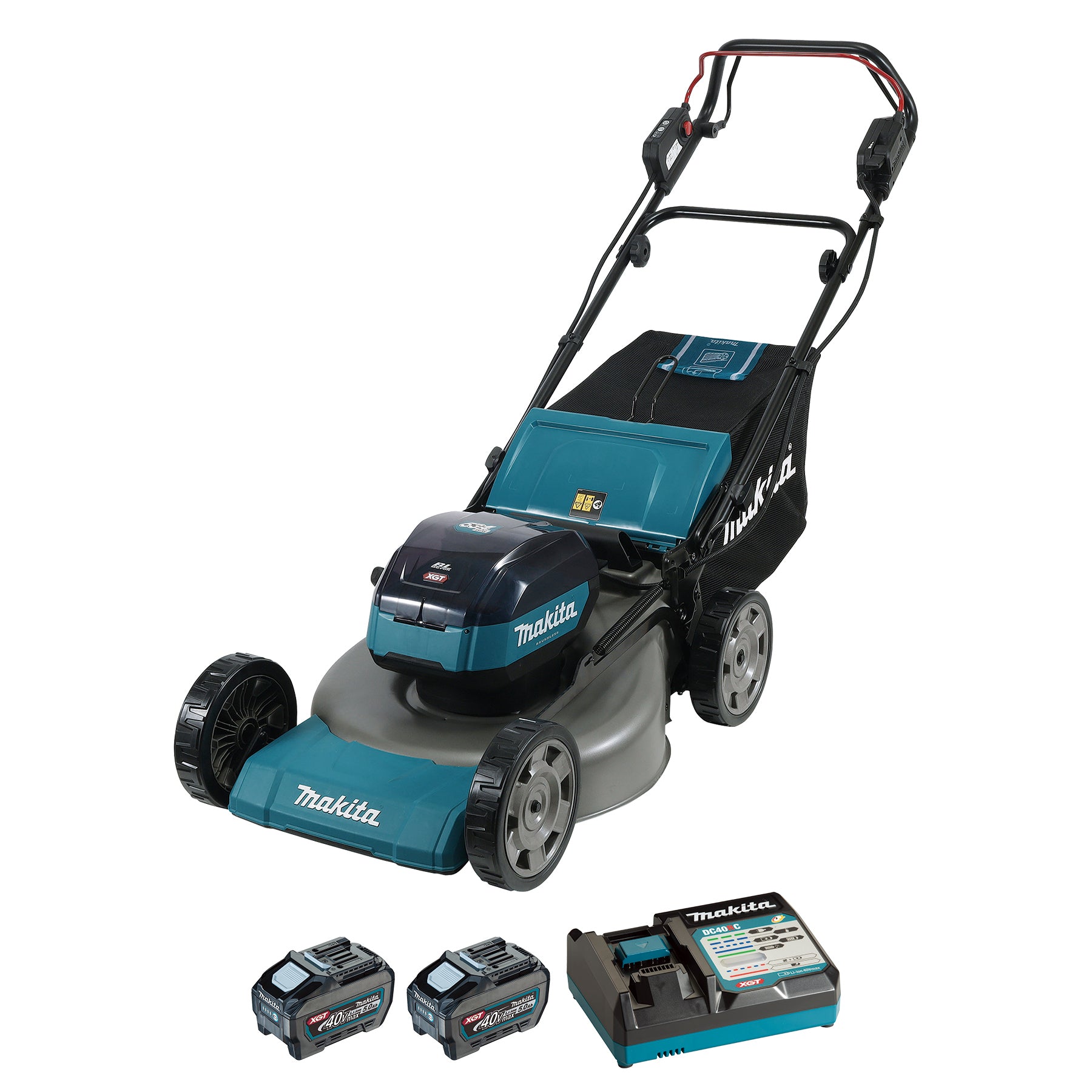 Makita Tondeuse autoportée 40Vmax XGT Brushless 21", Kit avec 2 batteries 5.0Ah LM002GT201