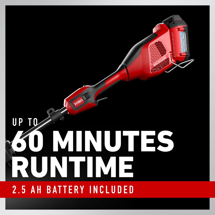 Toro Débroussailleuse à fil compatible système d'attaches 60V MAX* 16 po (40,6 cm) - Batterie 2,5Ah incluse 51836
