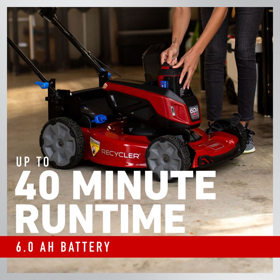 Toro Tondeuse Recycler® 22 po (56 cm) 60V Max* avec système Personal Pace® - Batterie 6.0Ah incluse 21467
