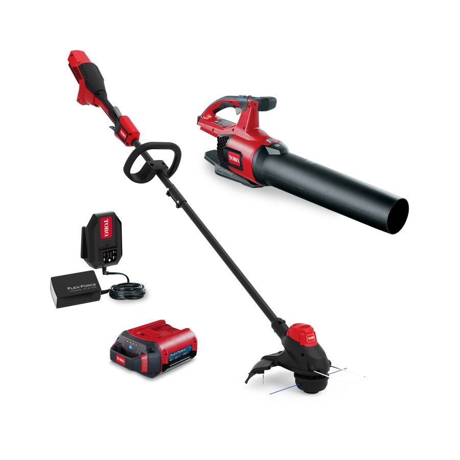 Toro Kit combiné 2 outils 60V MAX* : Souffleur à feuilles 490 CFM & Coupe-bordures 33 cm (13 po) - Batterie 2,0 Ah incluse 51881