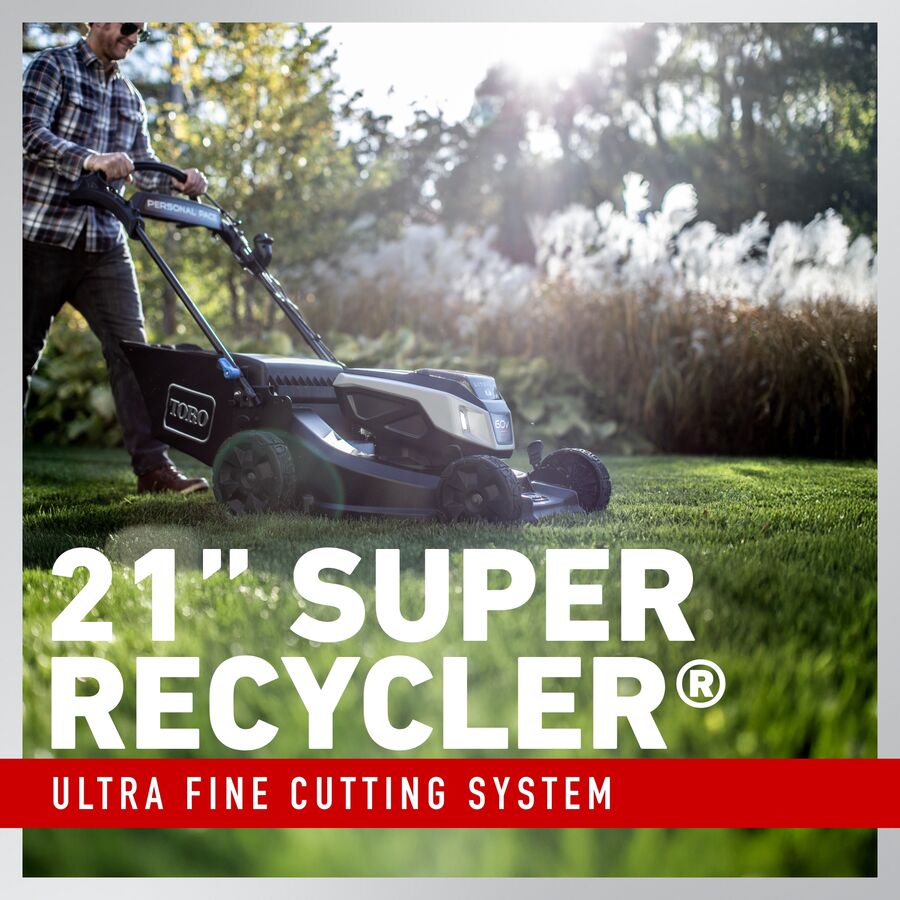Toro Tondeuse Super Recycler® 21 po (53 cm) 60V Max* avec système Personal Pace® - Batterie 7.5Ah incluse 21568