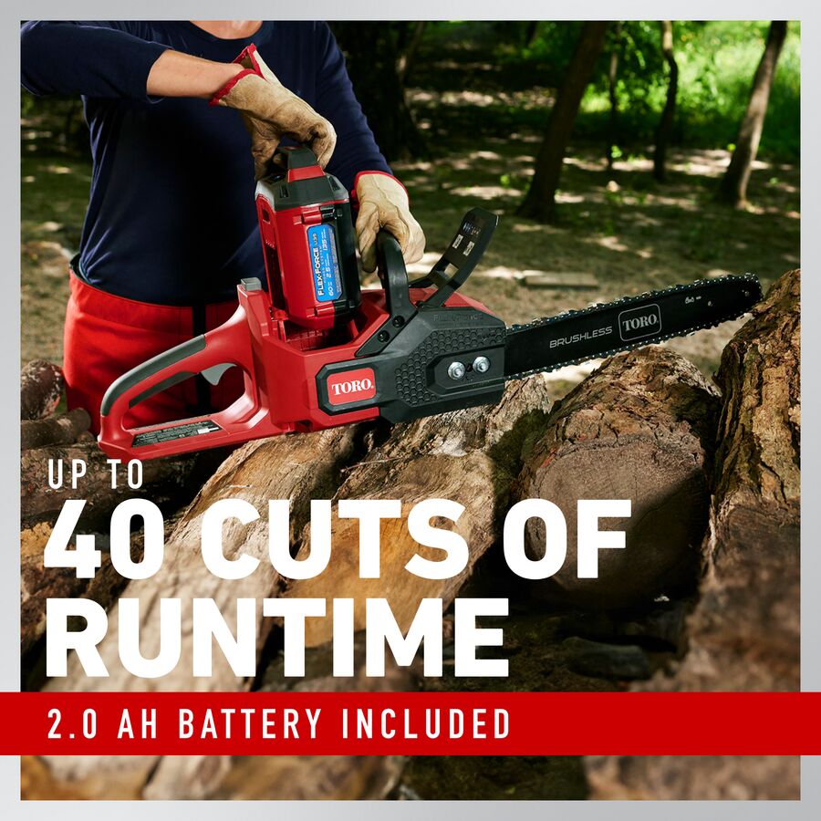 Toro Tronçonneuse sans fil 40,6 cm (16 po) 60V MAX* - Batterie 2,0 Ah incluse 51851