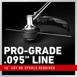 Toro Débroussailleuse à fil compatible système d'attaches 60V MAX* 16 po (40,6 cm) - Batterie 2,5Ah incluse 51836