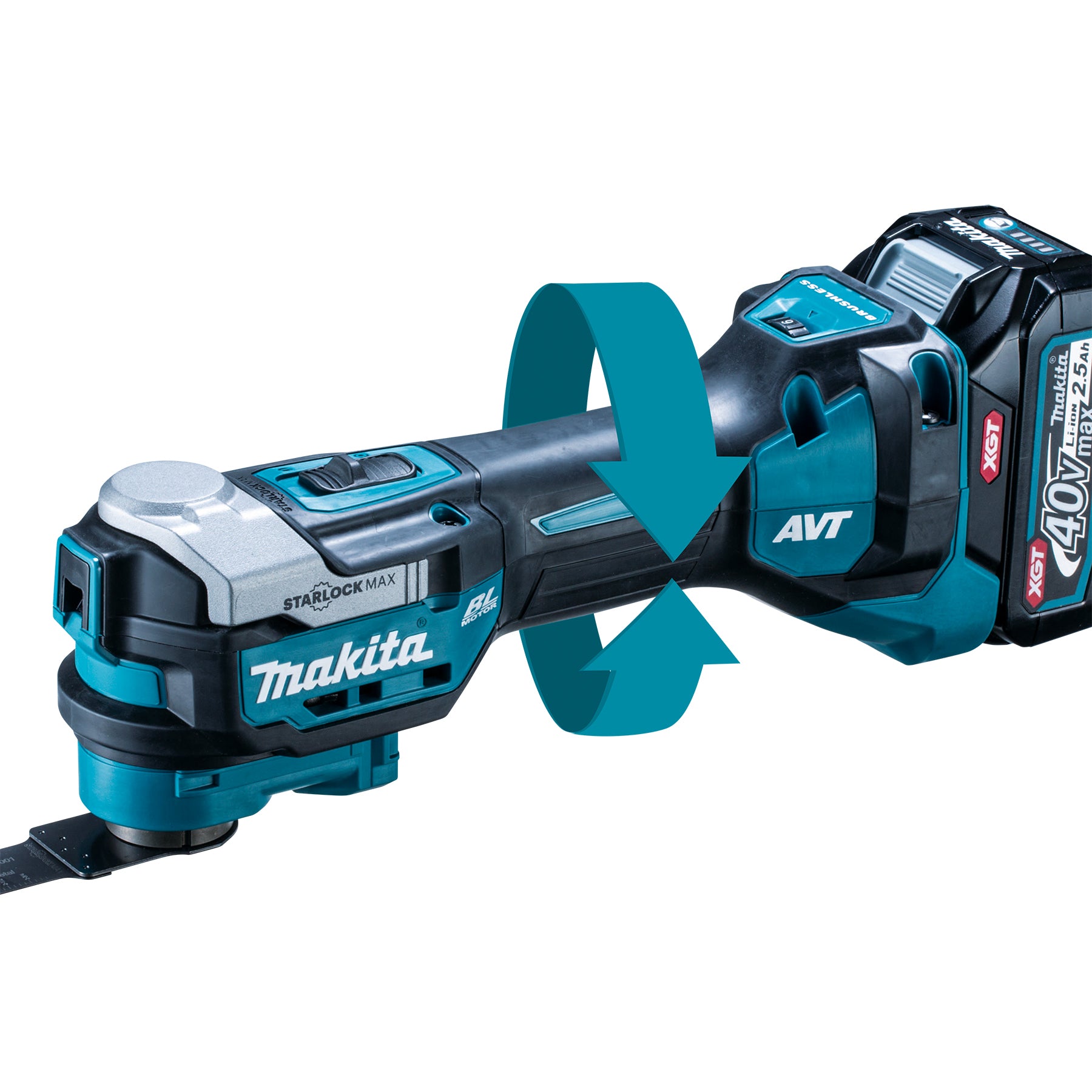 Makita 40Vmax XGT Brushless Toolless Multi Tool w/AVT and Accessory kit , Tool Only TM001GZ01