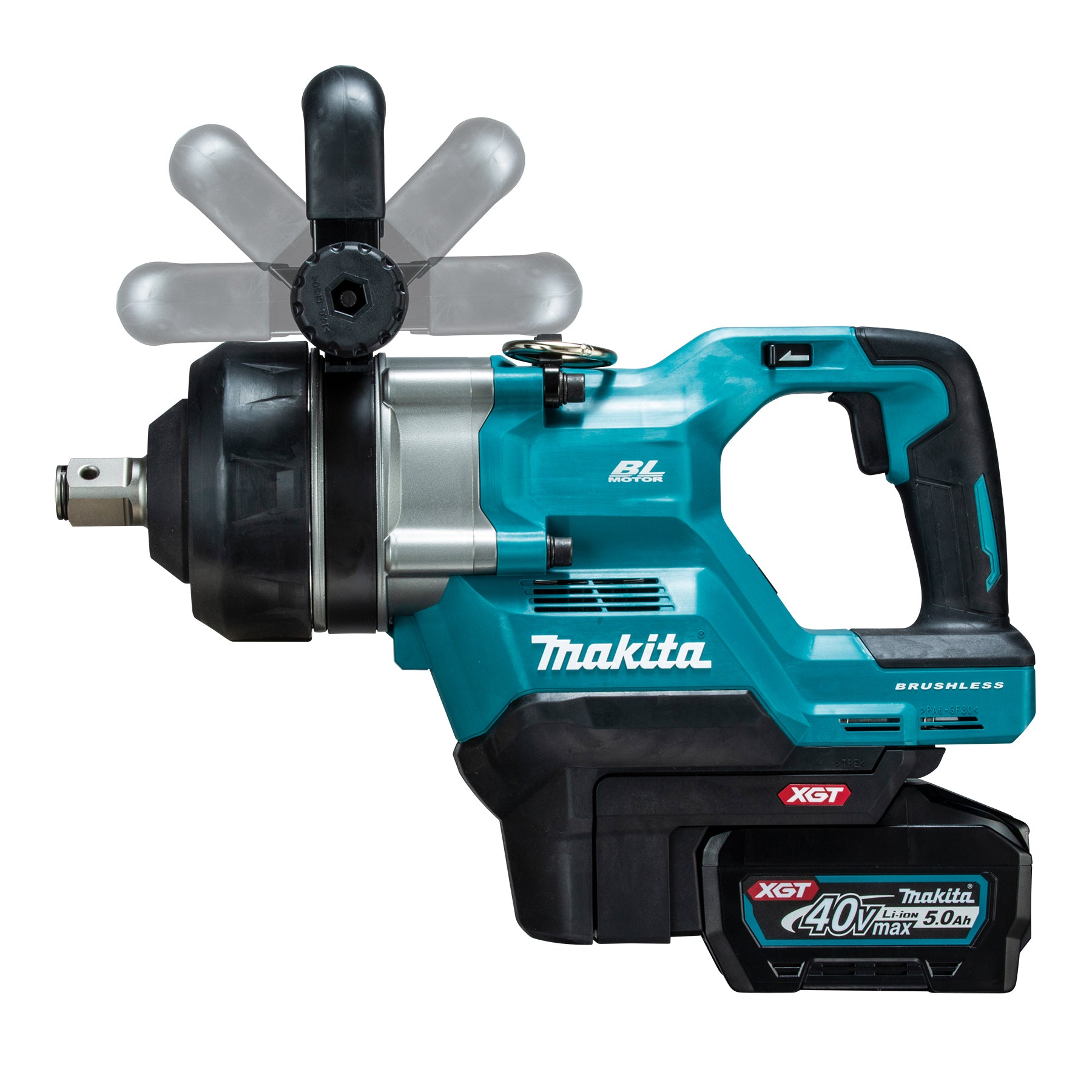 Makita Clé à chocs sans fil 40Vmax XGT Sans balais, enclume courte 1", kit avec 2 batteries 5.0Ah TW009GT202