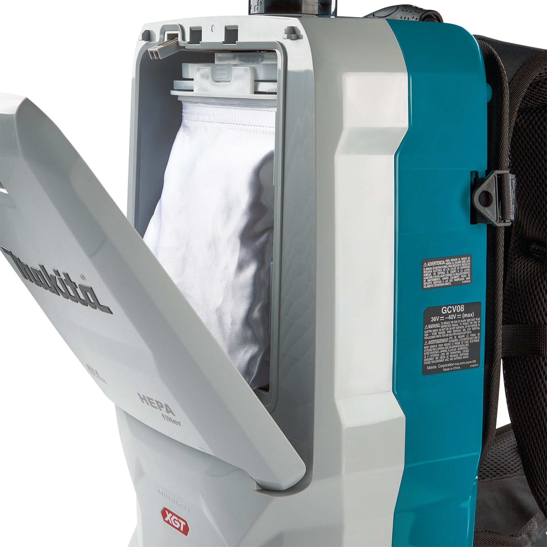 Makita 40Vmax XGT Brushless 6 L Backpack Vacuum Cleaner, Tool Only VC011GZ02