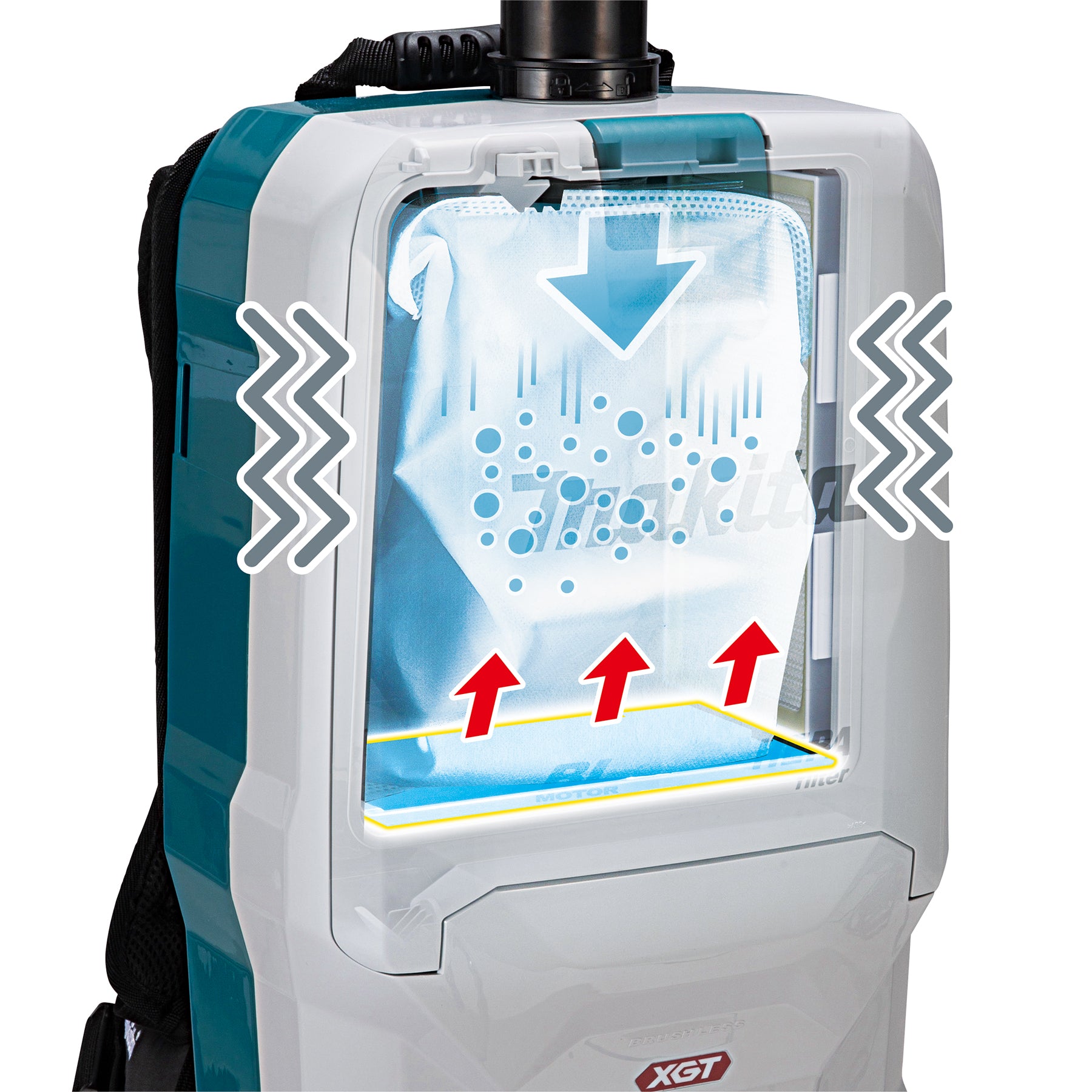 Makita 40Vmax XGT Brushless 6 L Backpack Vacuum Cleaner, Tool Only VC011GZ02