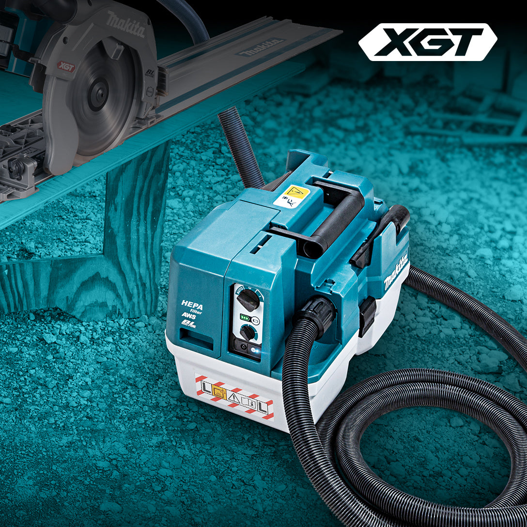 Makita Aspirateur balai sans balais 40Vmax XGT 7,5 L humide/sec avec AWS, seul l'outil VC013GLZ01