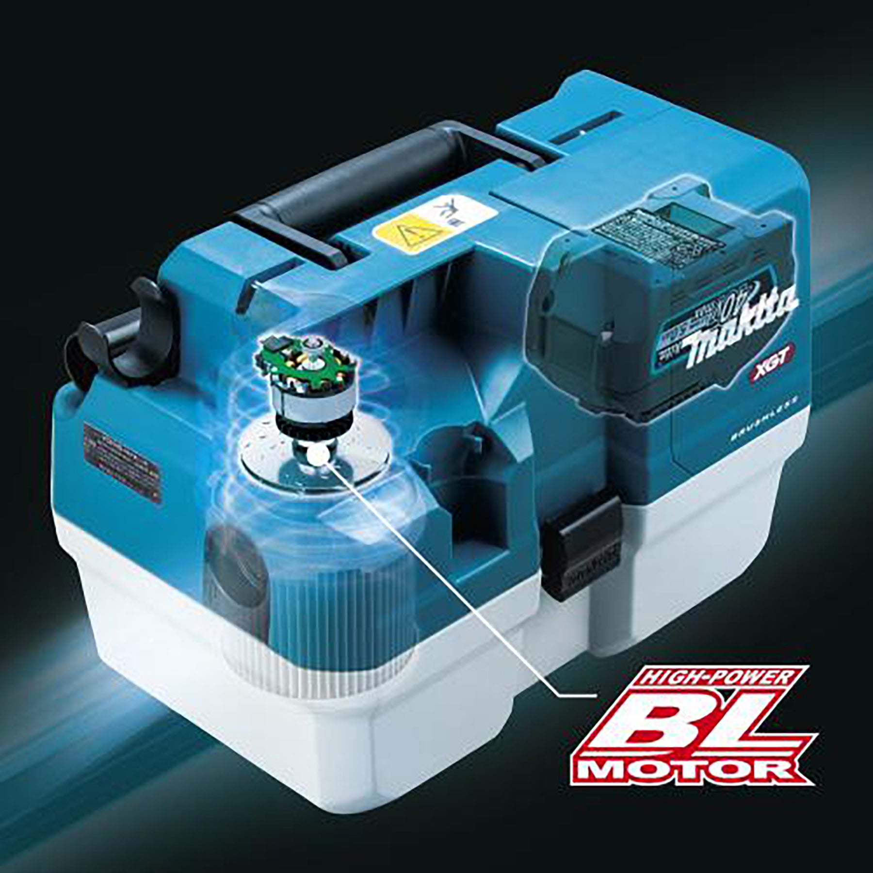 Makita Aspirateur balai sans balais 40Vmax XGT 7,5 L humide/sec avec AWS, seul l'outil VC013GLZ01
