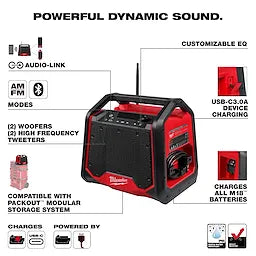 Milwaukee Radio de chantier M18 BLUETOOTH® + chargeur 2956-20