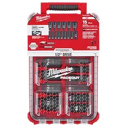 Milwaukee Set SHOCKWAVE Impact Duty™ Douilles 1/2” Dr 15 pièces SAE PACKOUT 49-66-6802