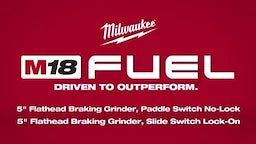 Milwaukee M18 FUEL™ meuleuse à disque 5" à tête plate avec frein, commutateur à palette sans verrouillage 2886-20