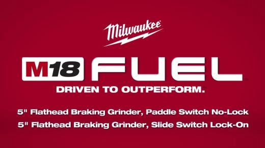 Milwaukee Meuleuse à angle à tête plate 5" M18 FUEL™ avec frein, verrouillage à glissière 2887-20