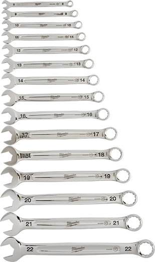 Milwaukee Set de clés mixtes 15 pièces - Métrique 48-22-9515