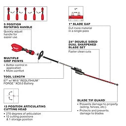 Milwaukee Tondeuse à haies articulée sur perche M18 FUEL™ 3012-20