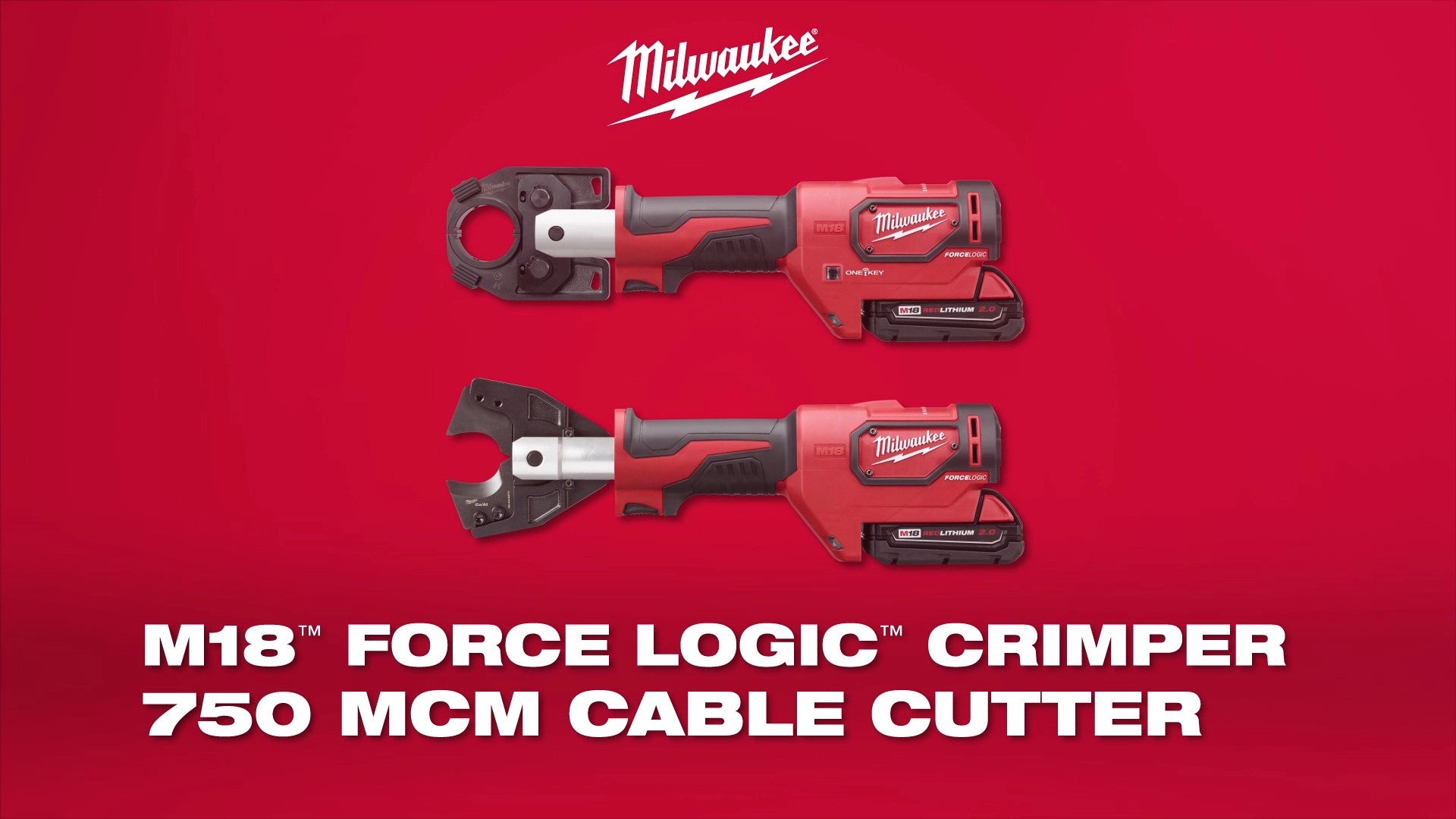 Milwaukee Coupe-câble M18™ FORCE LOGIC™ avec mors en Cu 750 MCM 2672-20