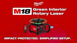 Milwaukee M18™ Green Interior Rotary Laser Level Kit w/ Remote/Receiver & Wall Mount Bracket 3702-21