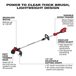 Milwaukee 2828-20E M18™ Brushless Coupe-bordure à fil (outil seul) 2828-20E