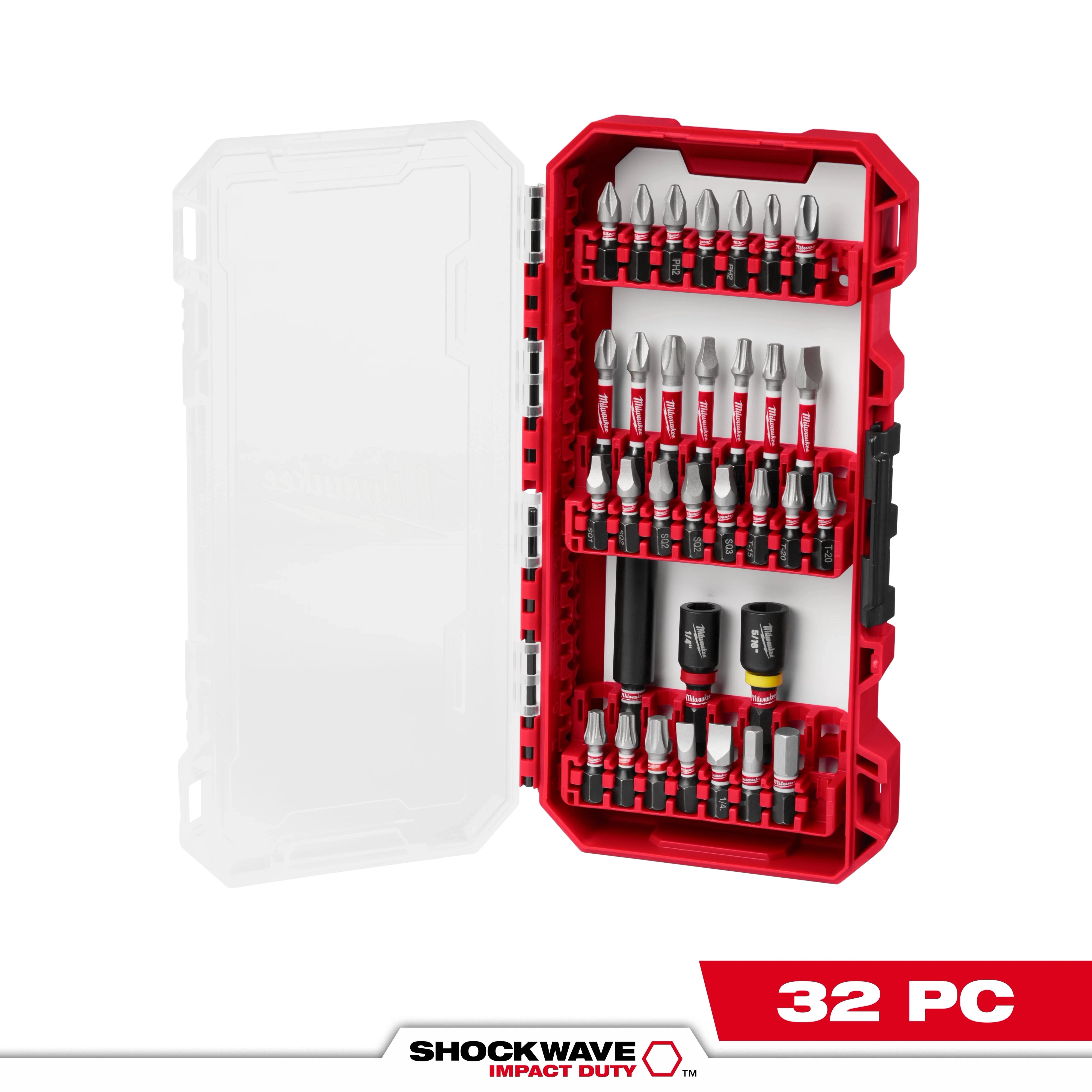 Milwaukee Ensemble de 32 embouts SHOCKWAVE™ Impact Duty 48-32-4004