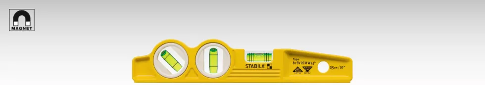 Stabila Die-Cast Magnetic Torpedo w/ 45 degree Vial ''V'' Groove  25245