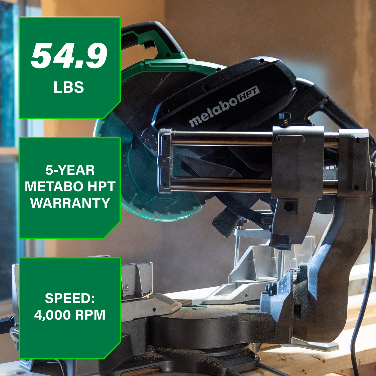 Metabo HPT Scie à onglet coulissante à double biseau 12" | Metabo HPT C12RSH3 C12RSH3