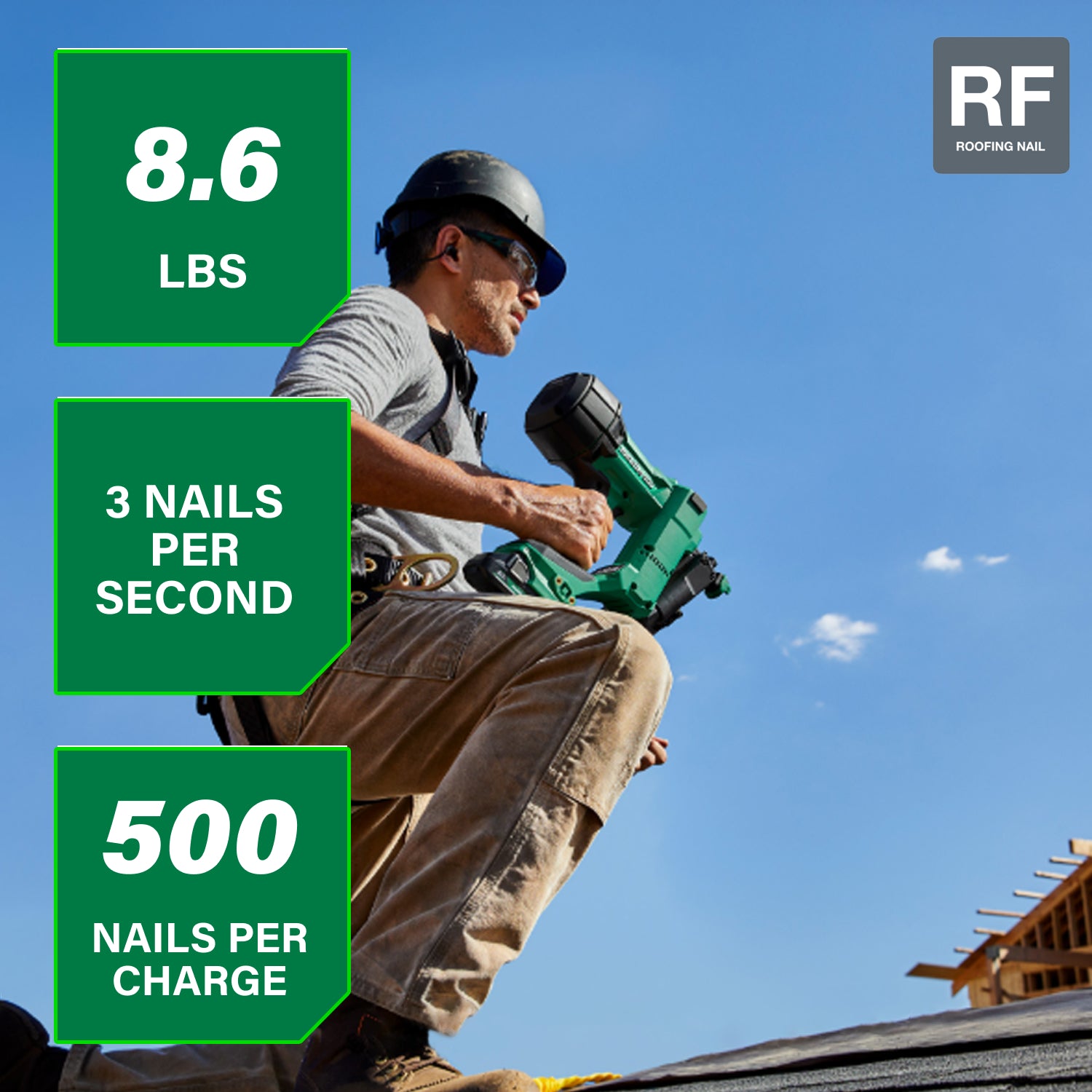 Metabo HPT Cloueuse à toiture à bobine sans balais MultiVolt™ 18 V 1‑3/4" (1 × 2,0 Ah) | Metabo HPT NV1845DA NV1845DA