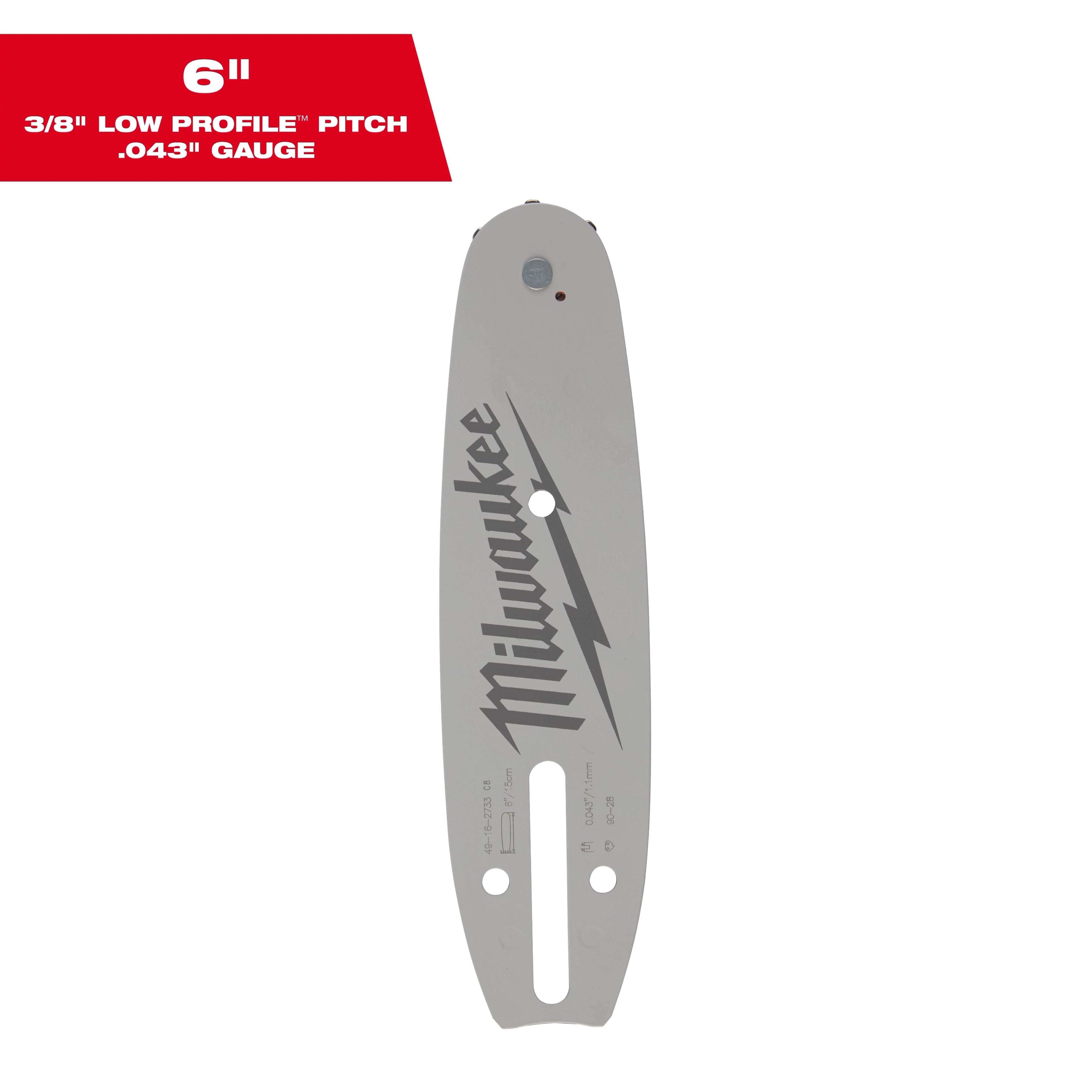 Milwaukee Barre guide à pas LOW PROFILE™ 6" 3/8", calibre .043" 49-16-2733